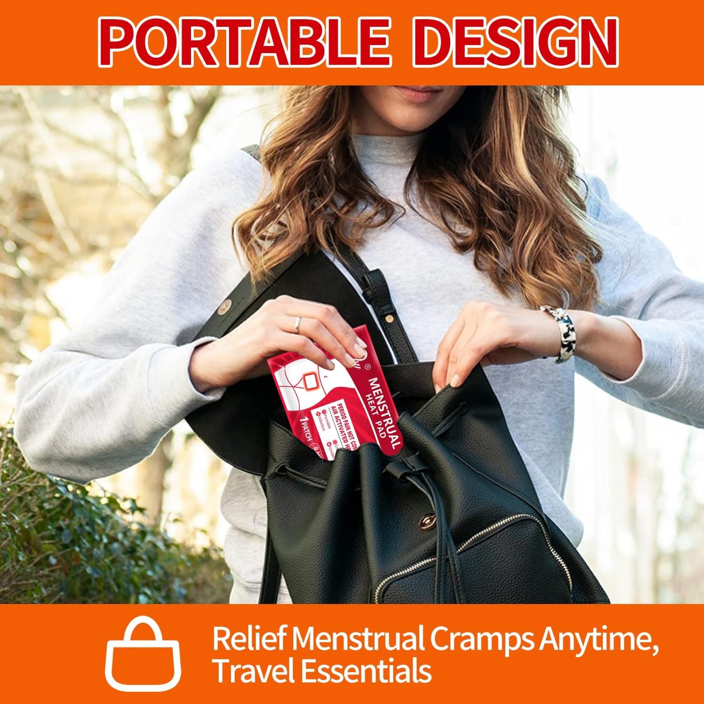 Menstrual Patches, Heat Patches for Menstrual Cramps, Portable Period Cramps Heat Therapy Patches - 6 Pack Hot Compress Warm Wrap, Travel Essentials for Women