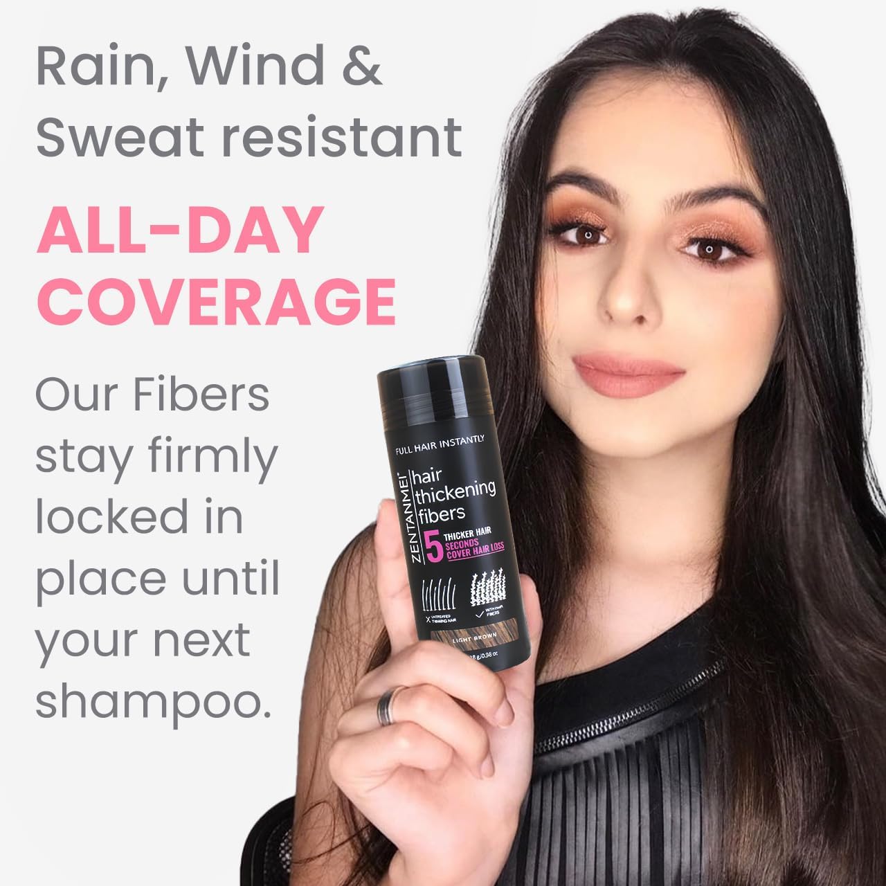 Hair Fibers for Thinning Hair for Women All-Natural Hair Building Fibers 0.98 Oz Hair Volume Powder Bald Spot Cover Up for Men & Women (White)