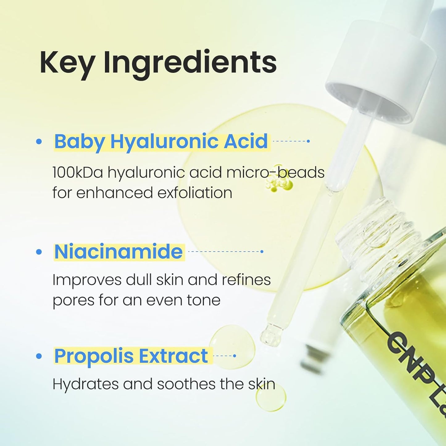 CNP Rescue+Propolis Serum - Redness Relief Serum with Niacinamide & IP-BHA, Soothing, Hydrating, Minimizing Pores, for Oily & Sensitive Skin, Lightweight Essence for Glass Skin, Korean Skin Care