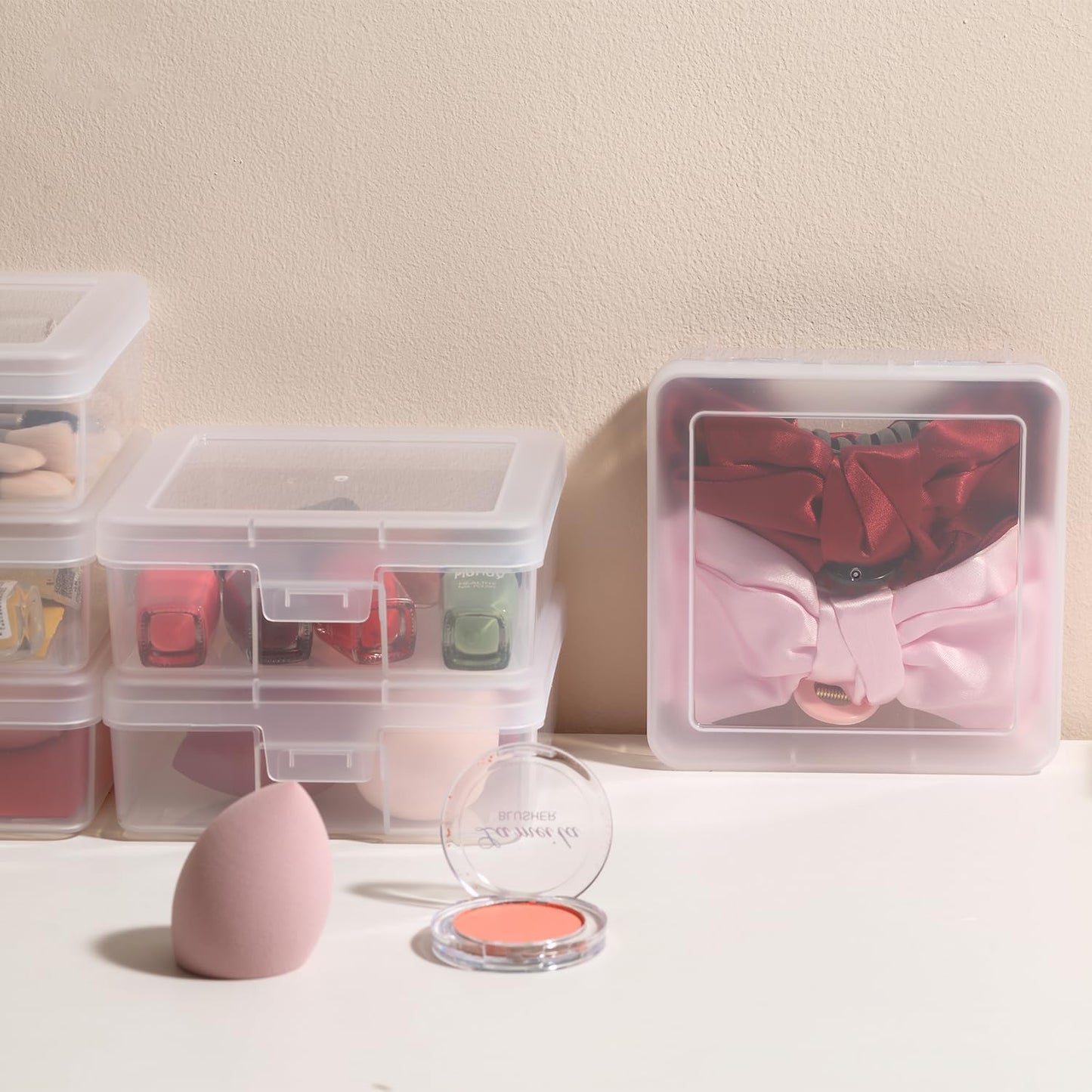 18 Pack Small Plastic Storage Containers Clear Arts & Crafts Storage Boxes & Organizers Stackable Small Containers With Lids For Organizin (Set 1)