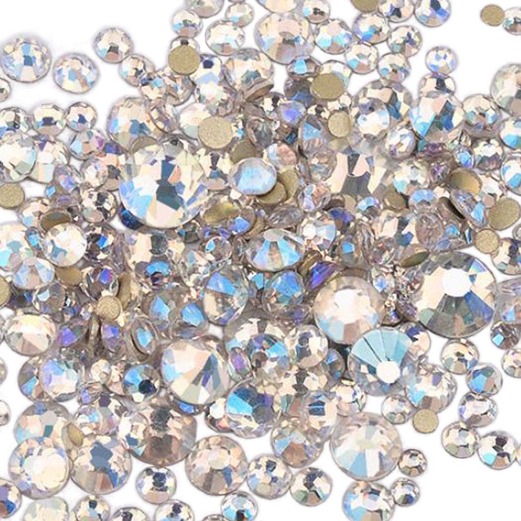 Rhinestones flat back gems round DIY decorative Nail Face and apparel accessories ss3-20 mix size(4320pcs blue moonlight)