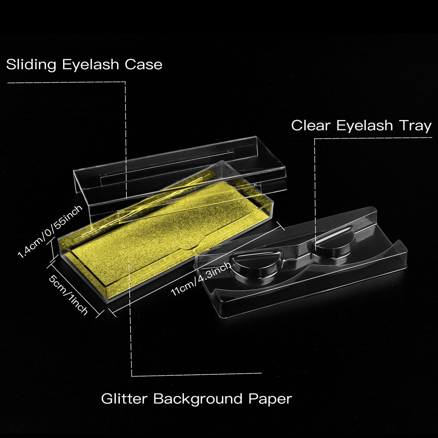 Rocutus Empty Lash Boxes for False Eyelashes - 30 Pack Lash Cases, Customizable Eyelash Packaging, Bulk Lash Storage Containers, Lash Box Packaging, Premium Display & Protection (Yellow)