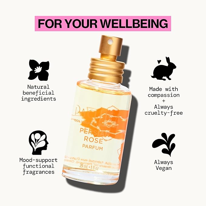 Pacifica Beauty, Persian Rose Clean Fragrance Spray Perfume, Made with Natural & Essential Oils, Fresh Rose Scent, Vegan + Cruelty Free, Phthalate-Free, Paraben-Free, Gifts for Her, 29 ml. 1 fl. oz