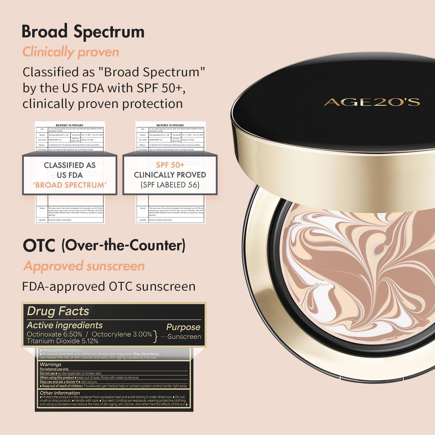 AGE20'S Signature Essence Pact SPF 50+ | Pack of 1 | 27C HONEY | Cream Foundation, Dewy Finish, Natural Coverage | Korean Cushion Foundation