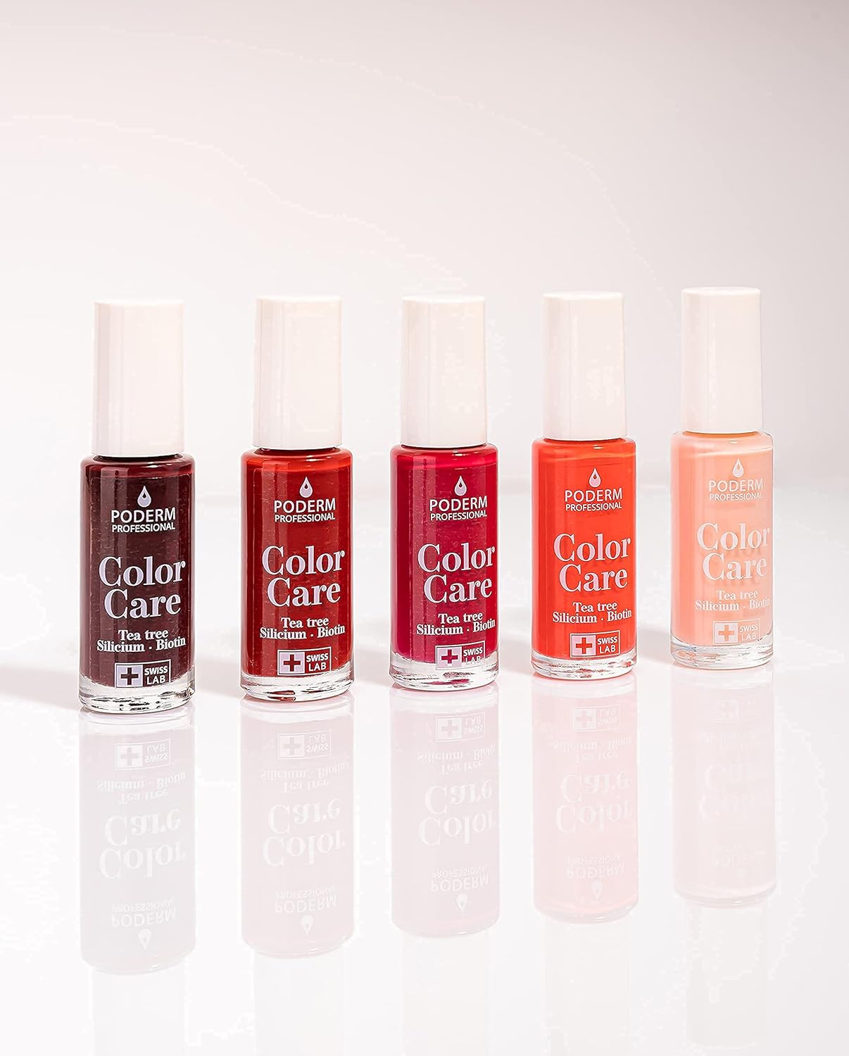 PODERM - nail Polish – Enriched with Tea Tree – Improves nail appearance – Ingredients Natural/Vegan - foot/hand - Swiss Made (Coral Pink)