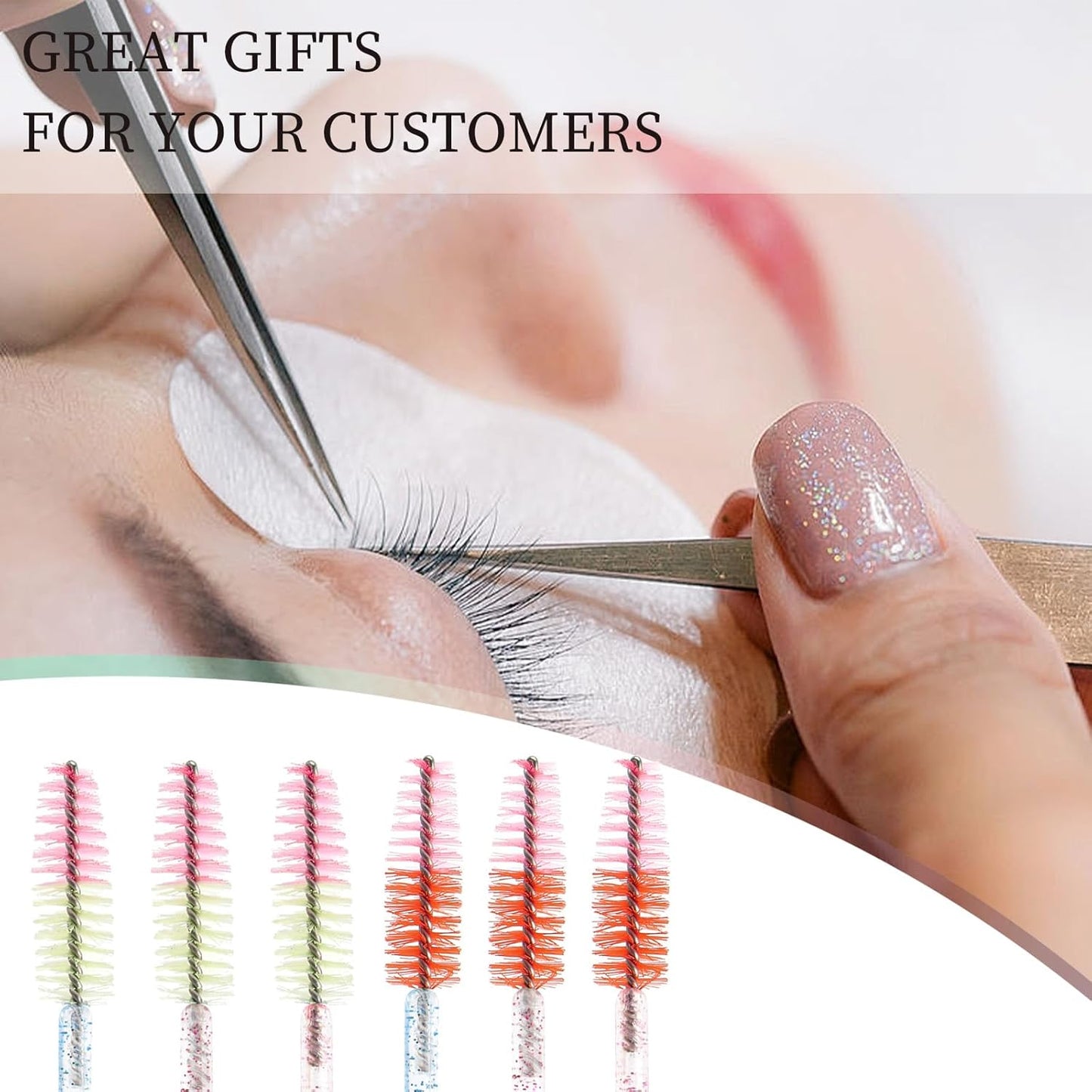 300PCS Disposable Mascara Wands Spoolie Brush Crystal Eyebrow Brushes Eyelash Extension Applicator Makeup Kits