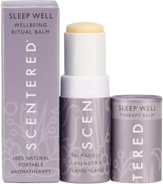Scentered Sleep Well Balm – Aromatherapy Sleepstick with Lavender & Chamomile – Natural Sleep Aid Essential Oil Roll On – Relaxation Gifts for Women to Help Sleeping