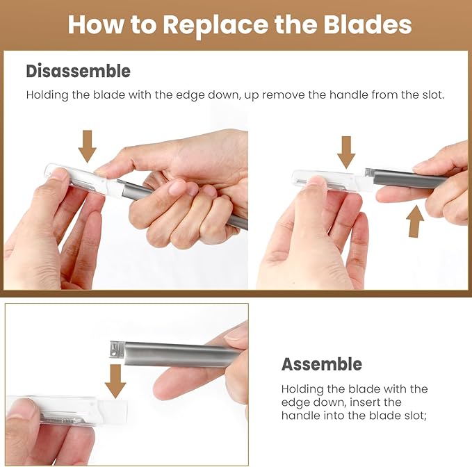 Dermaplaning Tool for Face, 20 Blade Refills, Dermaplane Razor for Face, Hair Remover Blade for Eyebrows and Peach Fuzz, Facial Shaver for Women That Helps Exfoliate and Smooth The Skin