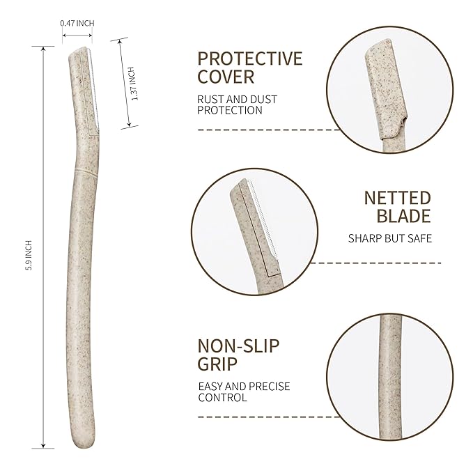 6-Pack Eyebrow Razor for Women | Dermaplane Facial Razor for Face | Hair Trimmer Face Razor for Body Use | Multipurpose Facial Hair Removal Disposable Blades Eyebrow Tool