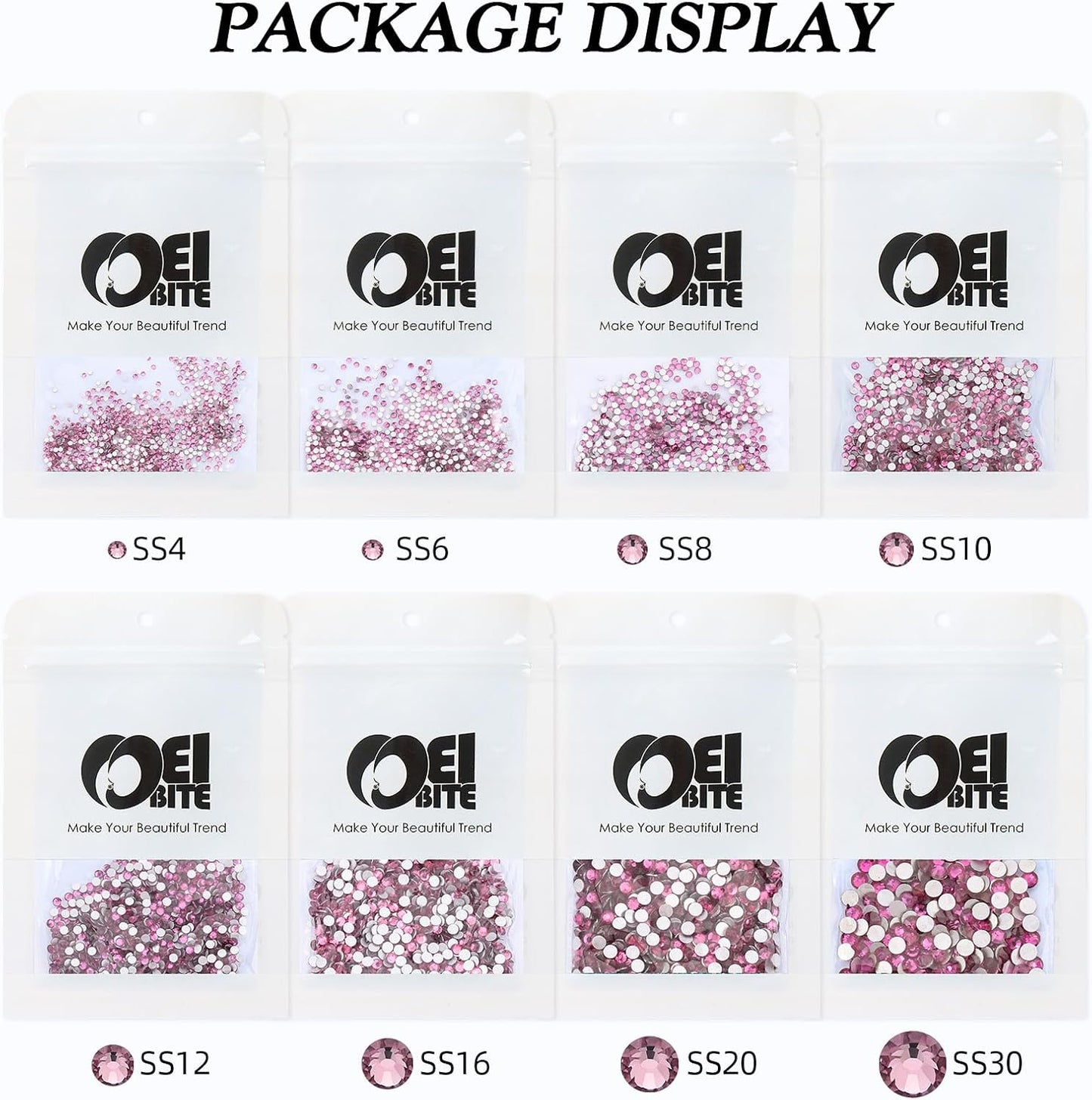 Light Amethyst Flatback Rhinestones, Glass Rhinestones for Nail Art and Craft, Glue Fix, Loose Crystal Gemstones(Lt.Amethyst, SS12, 1440pcs, 2.9-3.0mm)