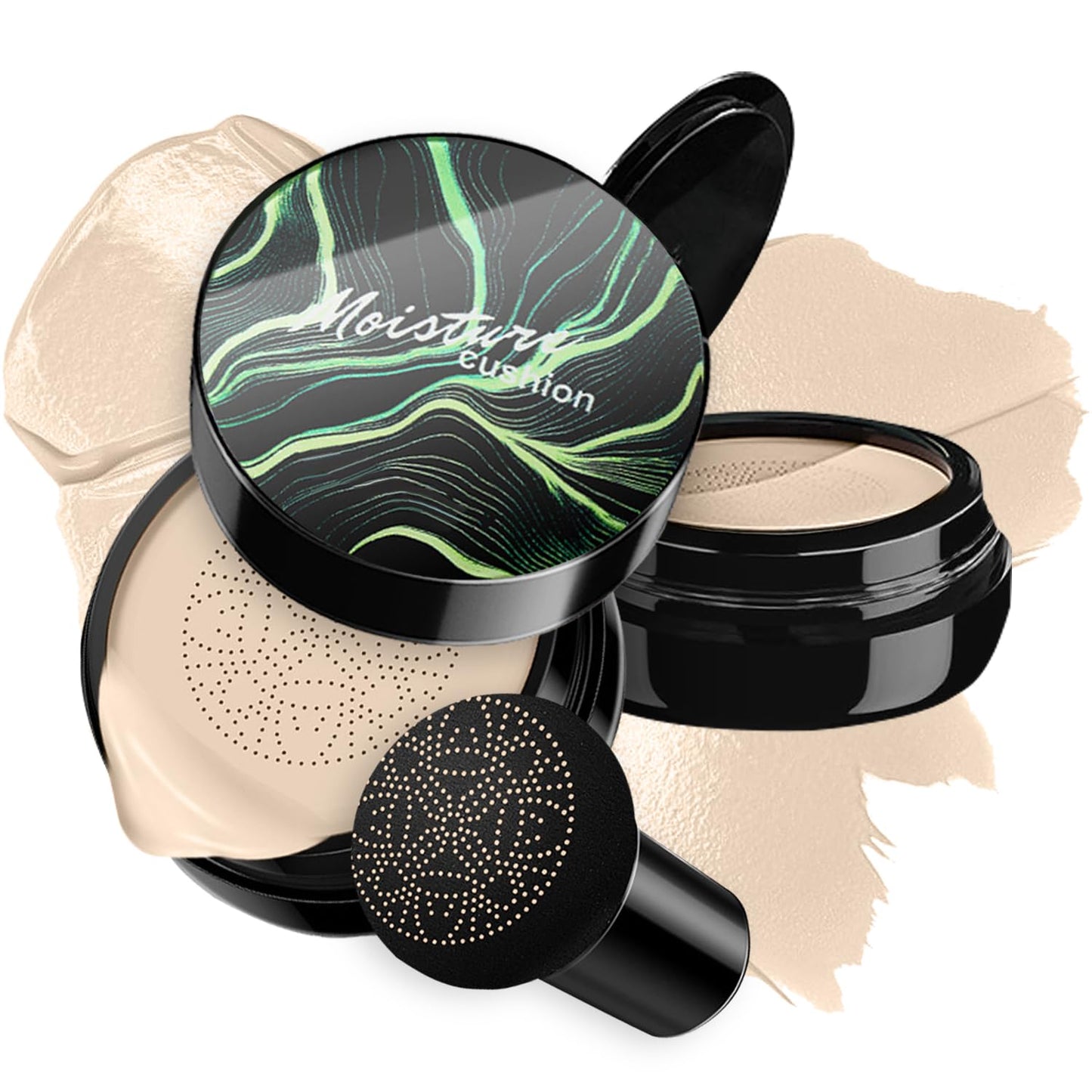 Mushroom Head Air Cushion CC Cream Foundation - Moisturizing Concealer for Even Skin Tone - Makeup Base Primer (#01 Ivory White)