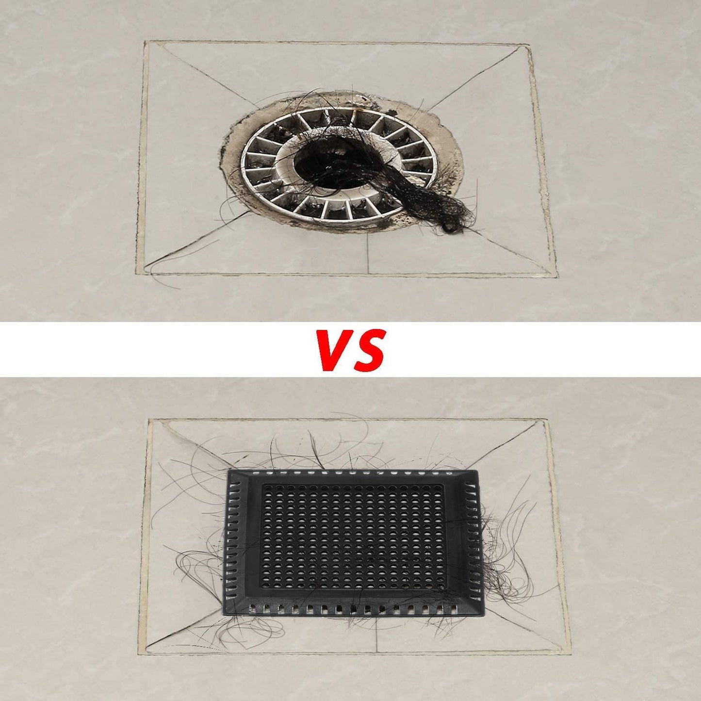 Hair Catcher/Drain Strainer/Shower Drain Cover for Bathroom Floor Drain, Stainless Steel and Silicone (4inch, Matte Black)