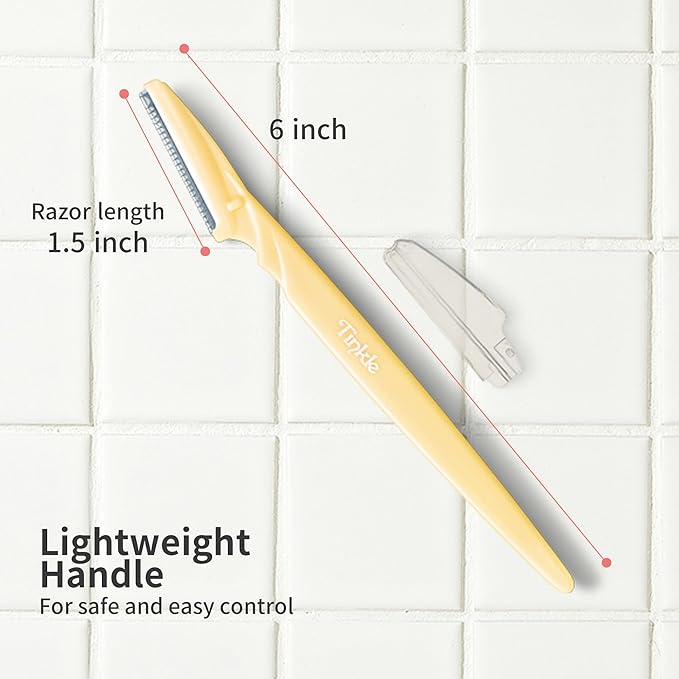 Tinkle Dermaplaning Tool 12ct, Dermaplane Razor for Women, Safe and Easy Peach Fuzz Remover, Eyebrow Trimmer with Protective Cover (4 Packs of 3)