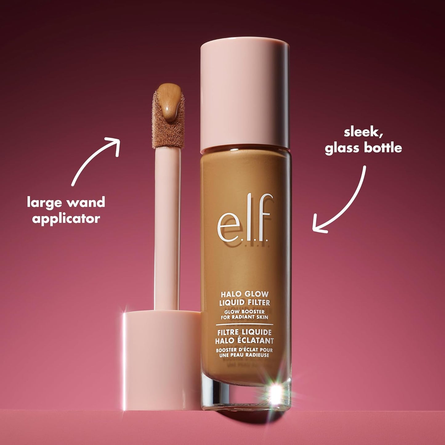 e.l.f. Halo Glow Liquid Filter, Complexion Booster For A Glowing, Soft-Focus Look, Infused With Hyaluronic Acid, Vegan & Cruelty-Free, 6.5 Deep