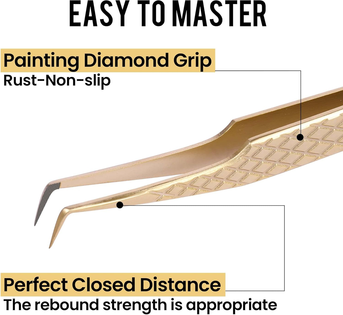 Fiber Tip Lash Tweezers For Eyelash Extension 4 Pcs Tweezers Professional Artist Tech Work Kit Tools,Best Volume Eyelash Lashes Extensions Precision Supplies Volume Boot 90 45 Degree(Gold)