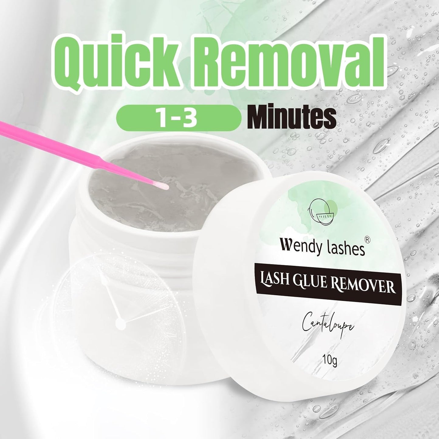 Wendy Lash Remover for Eyelash Extensions: Effectively Cluster Glue Remover Cream, Grey Cantaloupe
