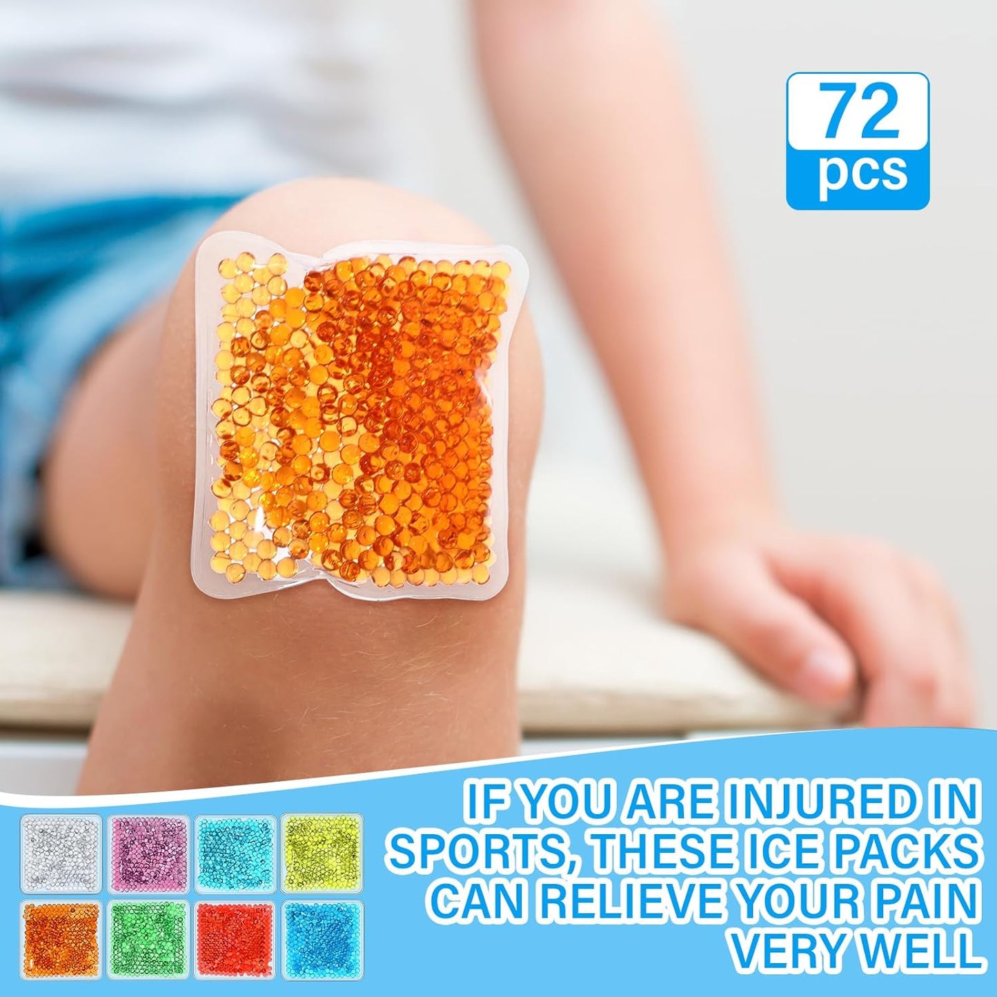 TrelaCo 72 Pack Small Gel Ice Packs Bulk for Injuries, Reusable Soft Cold Packs, Hot and Cold Gel Ice Pack, Mini Boo Boo Ice Packs for Breastfed Injury, Pain Relief, Headache, Tired Eyes