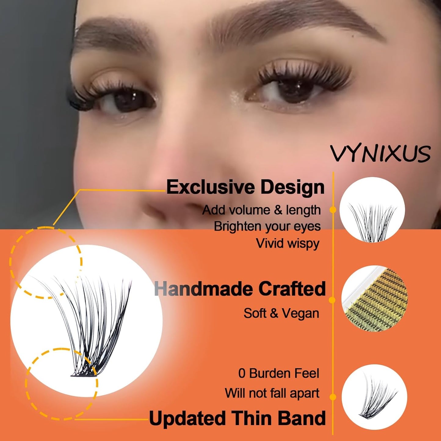 Lash Clusters Kit Eyelash Clusters DIY Lash Extension Kit with Lash Bond and Seal Waterproof Tweezers Cluster Eyelash Extensions Kit (Set 30D/40D-0.07D-Mix8-14)