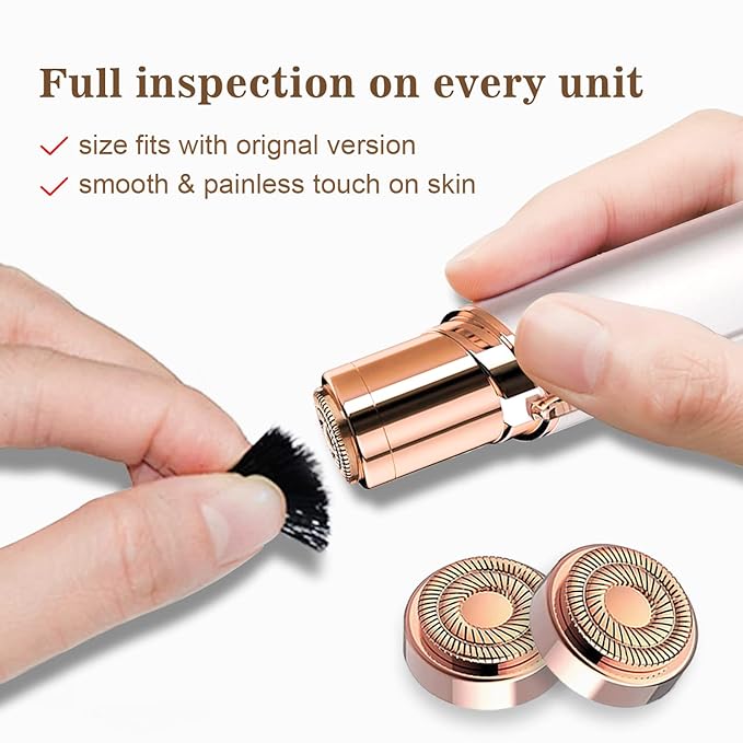 Facial Hair Remover Replacement Heads Gen 2 for Flawless Finishing Touch, Double Ring Blades Compatible with Flawless Generation 2 Devicce