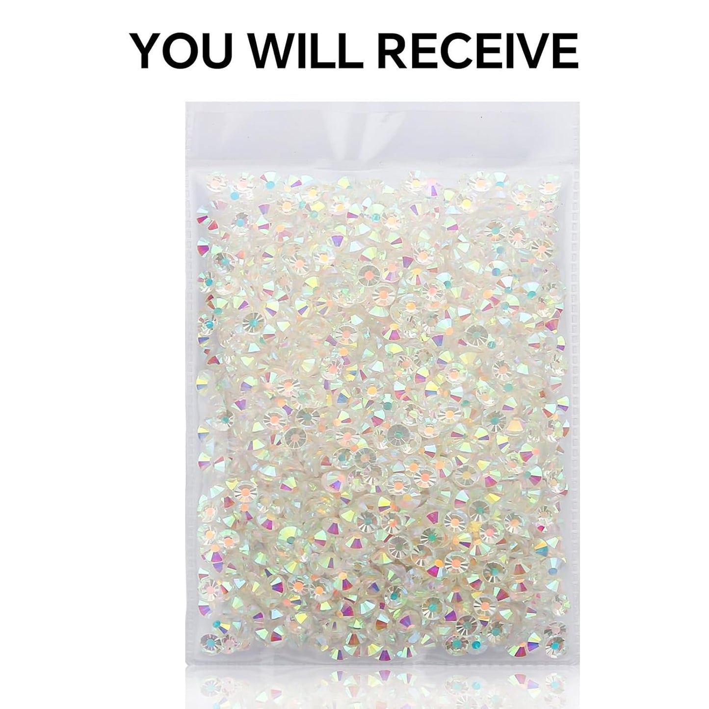 288Pcs Transparent AB Crystal Rhinestones,Glass Flatback Rhinestones Gemstones for Nail Face Makeup Art Crafts Clothes Decoration -(SS30,6.5mm,Transparent AB)