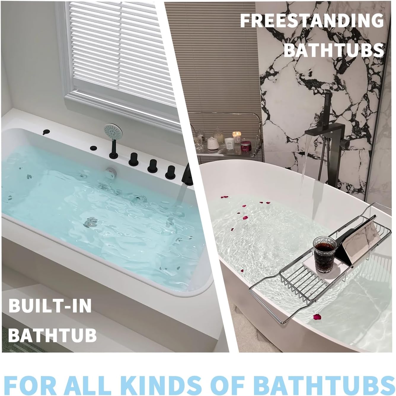 Silicone Bath Pillow for Tub – Ergonomic Bathtub Headrest with Inflatable Air Cushion, Non-Slip Suction Cups & Neck/Back Support – Comfortable Spa Bath Accessory for Relaxation (Blue)