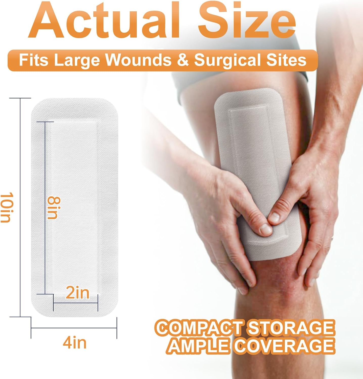 Carbou Island Dressing Bordered Gauze 4"x10" - 25 Sterile Individually Wrapped Pads | Non-Stick Center with Water-Resistant Adhesive Border | Medical Grade Non-Woven Backing for Wound Care & First Aid