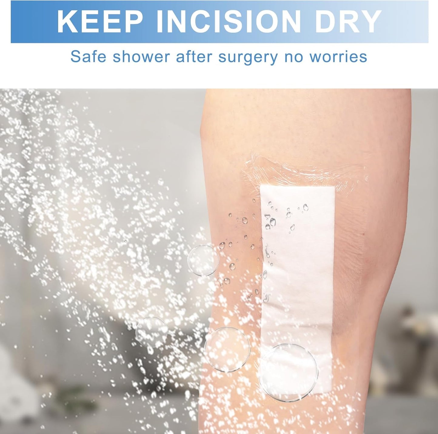 30 Pack 6"x10" Waterproof Adhesive Island Dressing for Post-Surgery Recovery | Sterile Bordered Gauze Bandages with Non-Stick Pad for Knee/Hip Replacement, Surgical Incision Care & Shower Protection