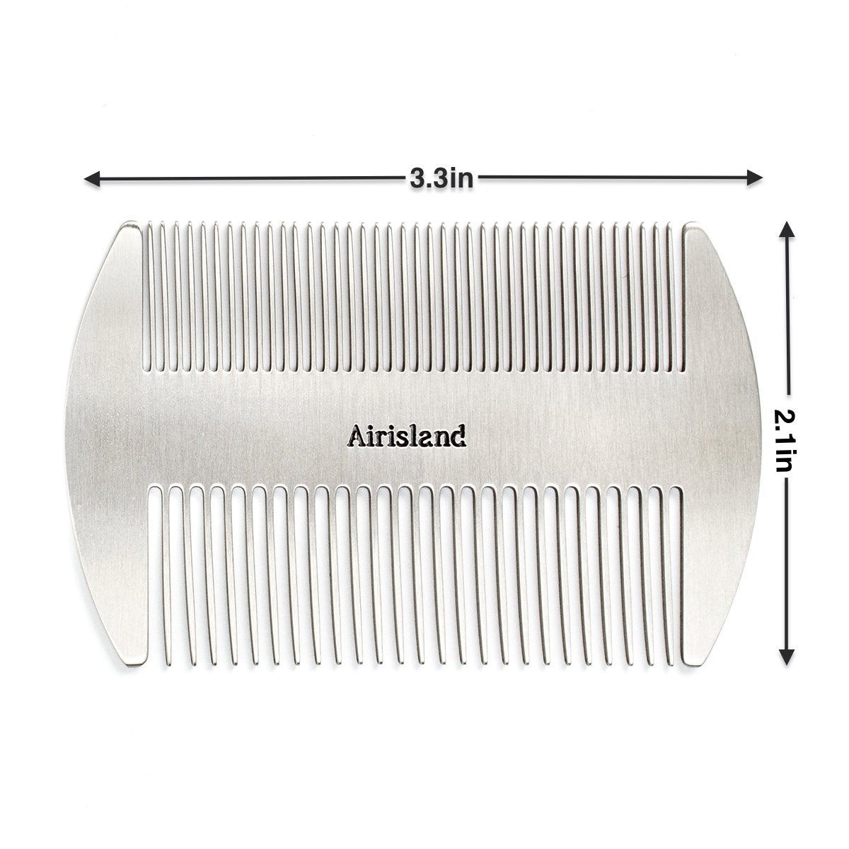 Airisland Dual Action Stainless Steel EDC Credit Card Size Wallet Comb - Anti-Static Hair and Beard Comb for Men