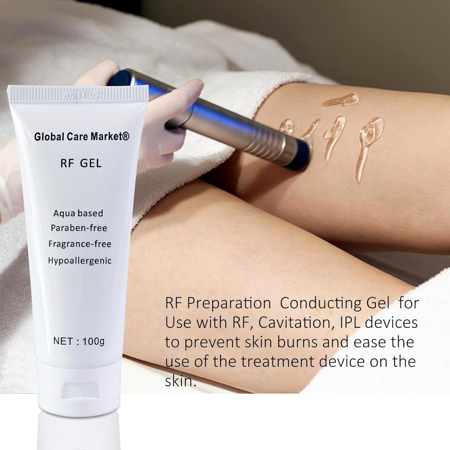RF Gel 2 Pack-Conductive Gel for Facial Microcurrent, Skin Tightening Cream for Radio Frequency Machine, Paraben-free Skin Cooling Cream for IPL Hair Removals