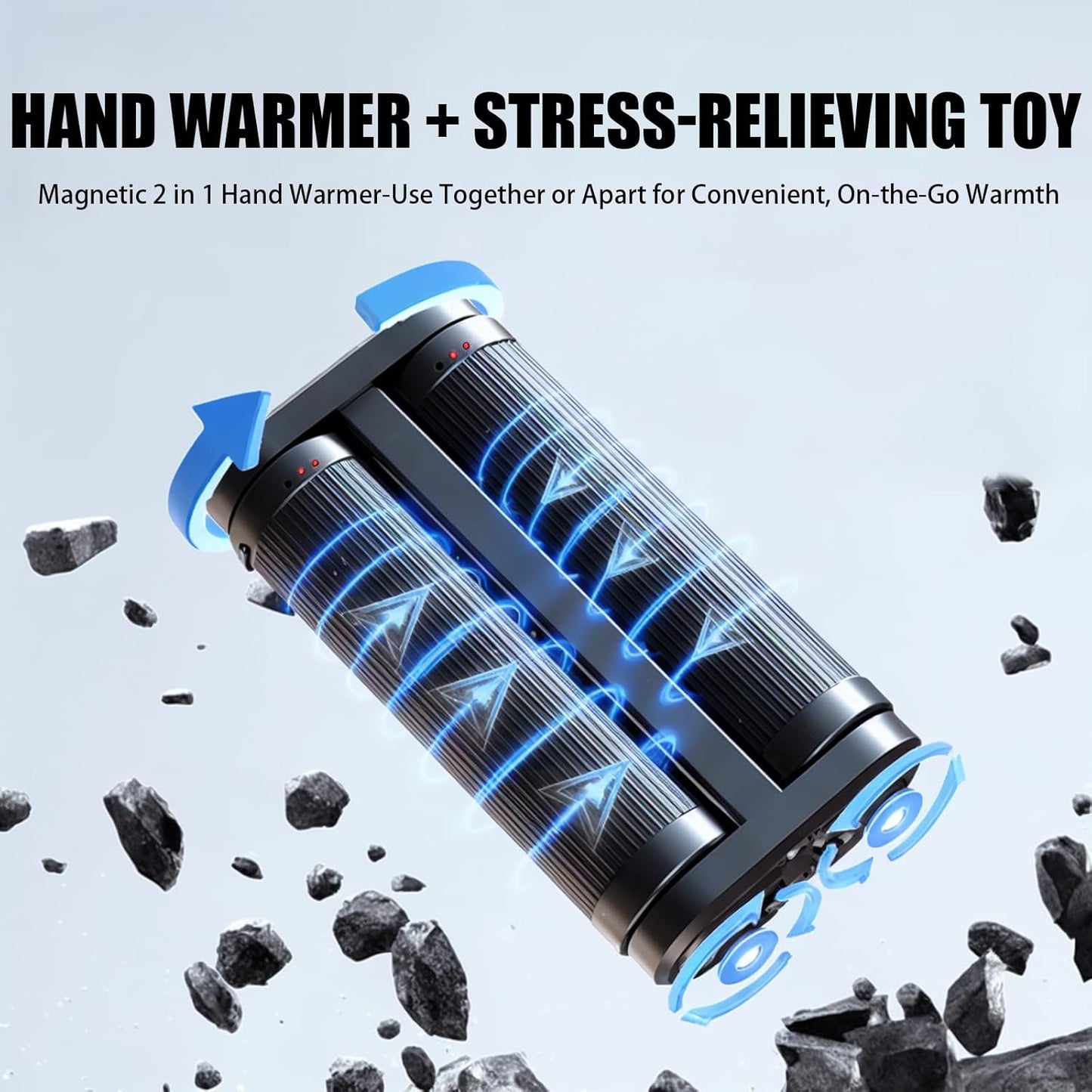 Hand Warmers Rechargeable 2 Pack, Electric Hand Warmers Reusable, UL Certified, 3-Settings, 12Hrs, Handheld Fidget Toy for Adults, Hunting Essentials, Christmas Birthday Gifts for Her Women Man