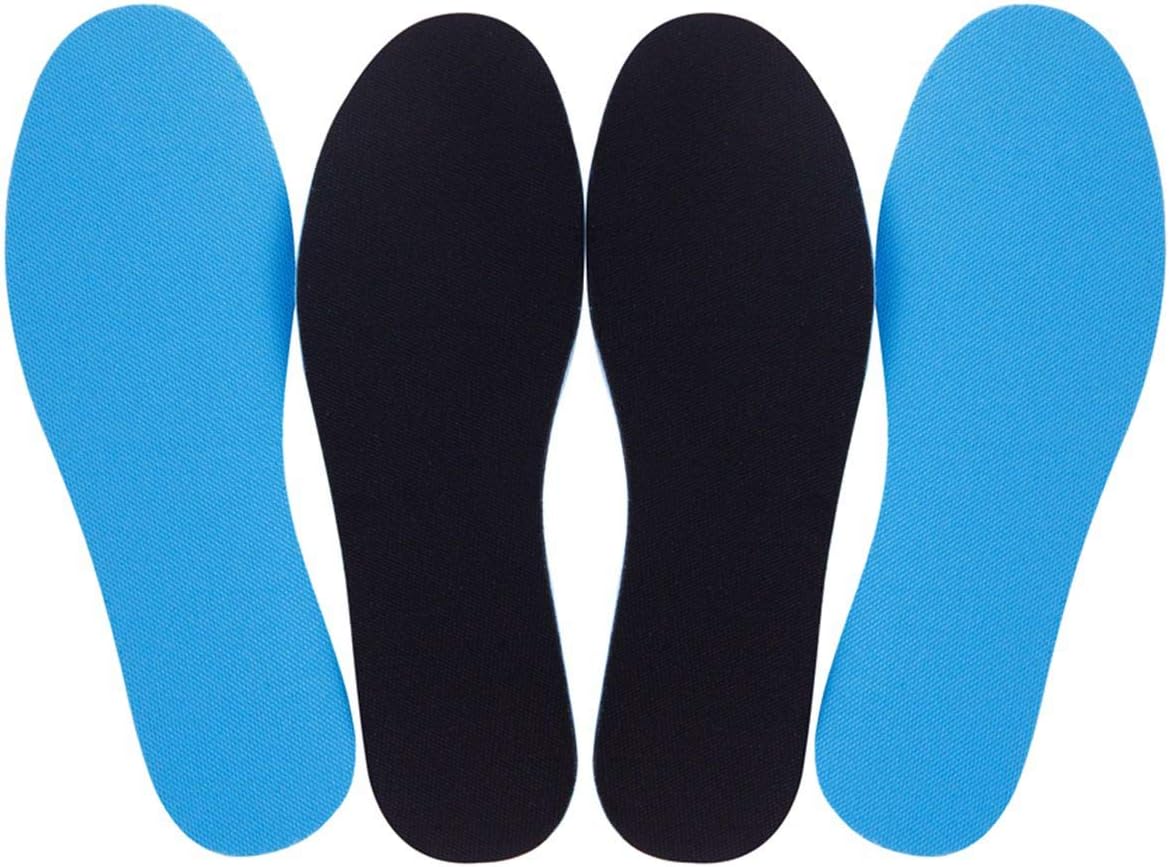 2 Pairs Breathable Insoles, Super-Soft, Sweat-Absorbent, Double-Colored and Double-Layered Shoe Inserts of Foam That Fit in Any Shoes (Blue/Black, 12.5-14.5 Women/9.5-13.5 Men)