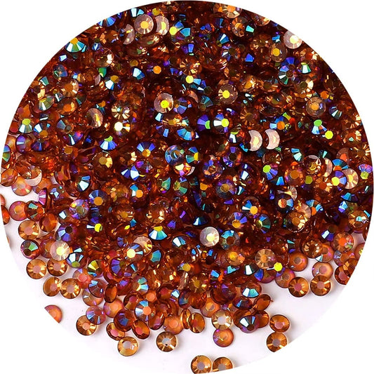 1440 Pcs SS20 5mm AB Flatback Rhinestones for Nails Art Crafts Transparent Glitter Round Gems Coffees DIY Clothes Shoes(Clear Yellow Coffee AB)