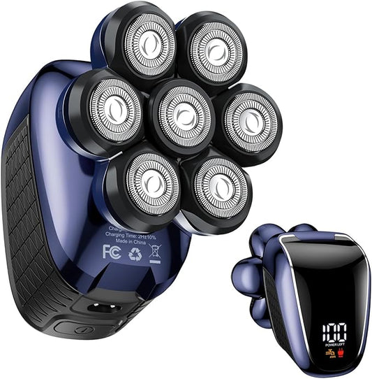 Head Shaver 7D, Wyklaus Head Shavers for Bald Men, Head Electric Razor with Nose Hair Trimmer, Waterproof Wet Dry Mens Grooming Kit