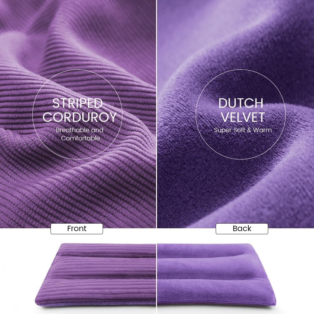 Microwave Heating Pad 6 x 12 Small Heating Pad Microwave, Microwave Bean Bag Heating Pad for Neck and Shoulders, Moist Heat Pack Pillow Warm Compress for Knee, Muscles, Joints, Wrist (Purple)