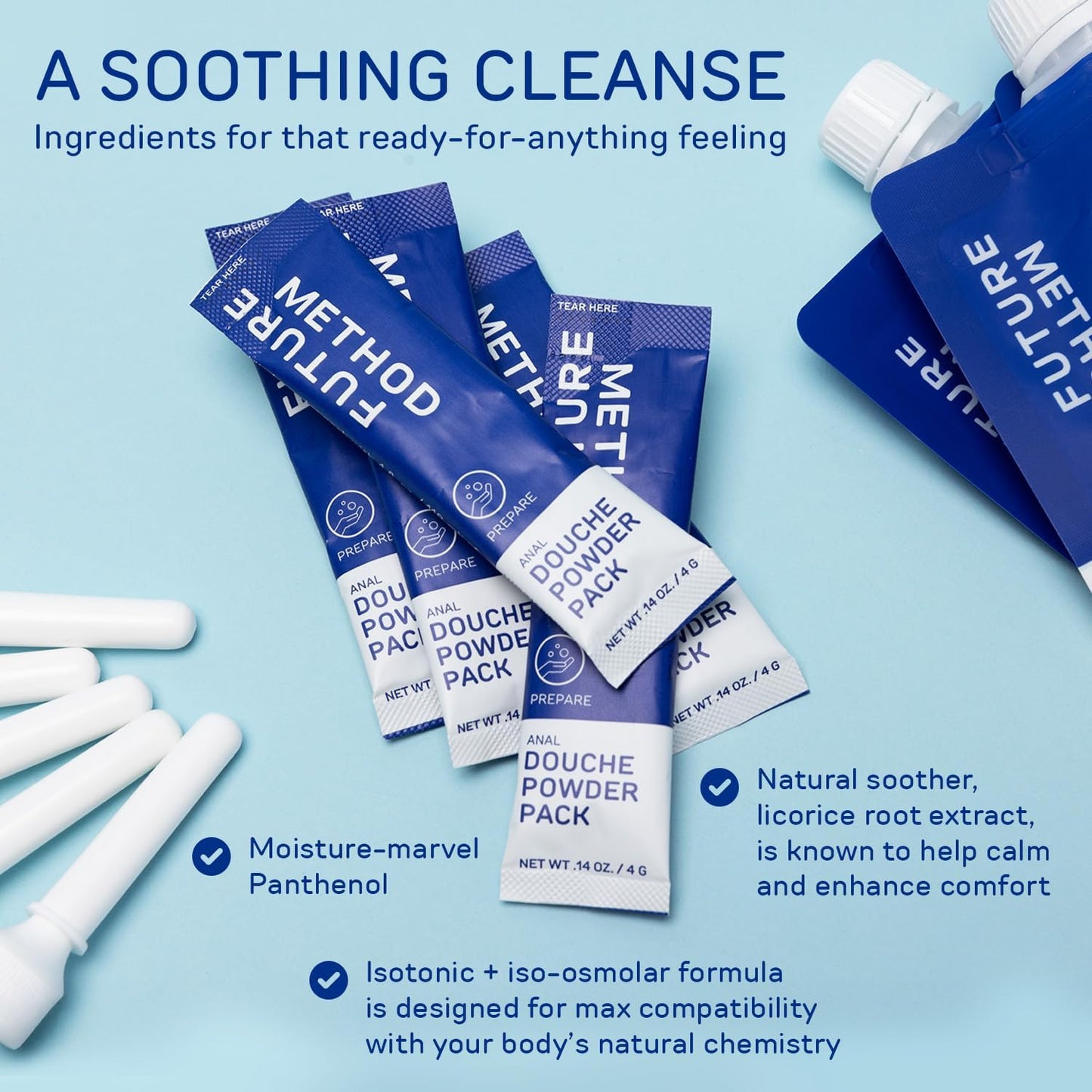 Anal Douche Kit 200ml - Disposable Intimate Wash - All-in-1 Anal Cleaner with Isotonic and Iso-Osmolar Solution - Hydrating and Calming Gentle Care for Safe and Confident Play, (Pack of 2)