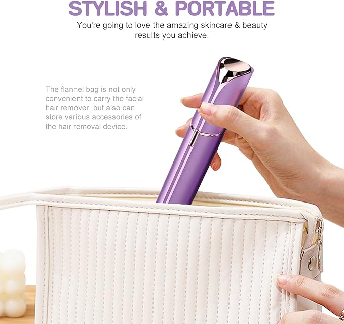 Women Facial Hair Removal Device Battery Operated with 2 Replacement Heads, Painless Womens Face Shaver for Chin Upper Lips Peach Fuzz