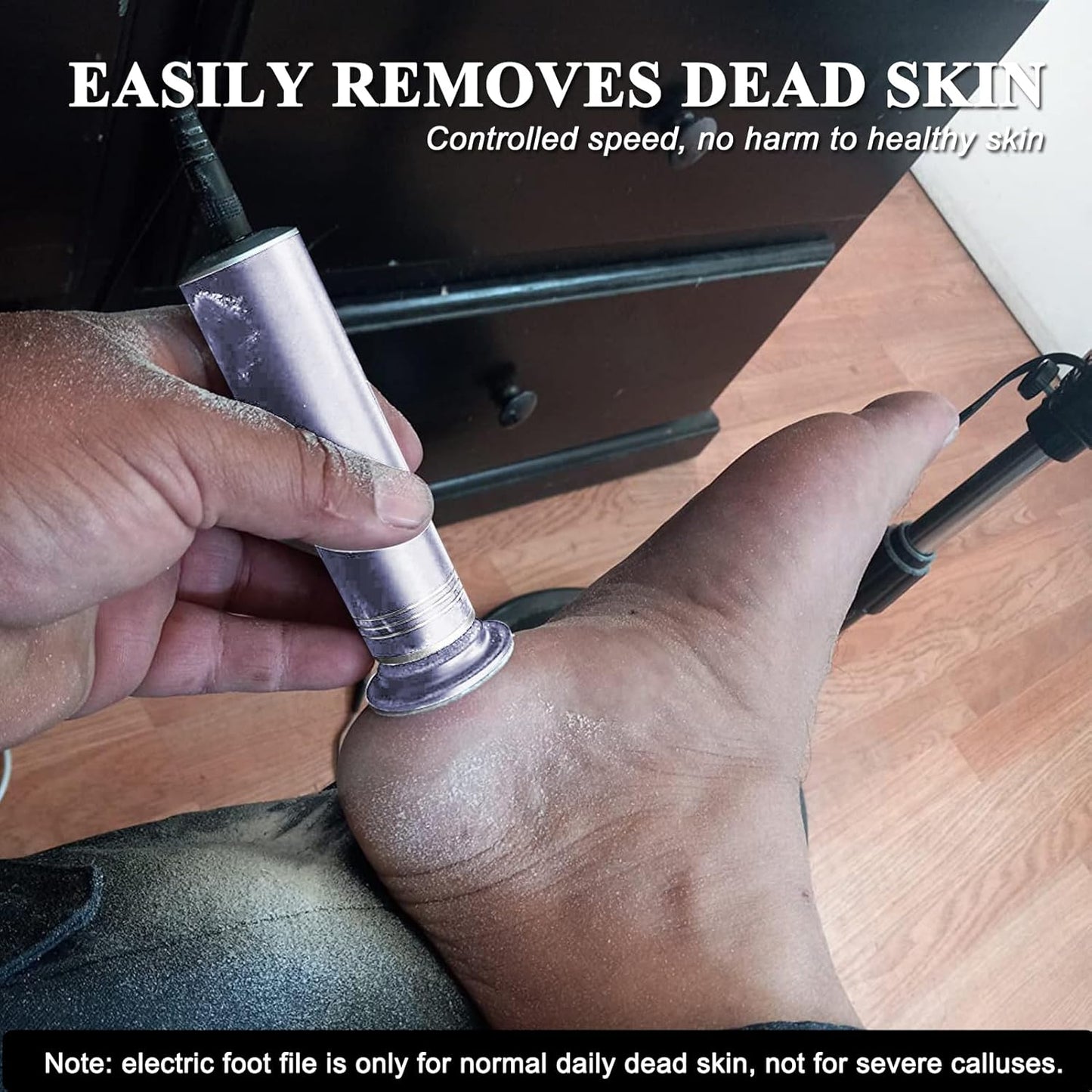 Upgraded Electric Callus Remover for Feet 1200RPM, Adjustable Speed Professional Electric Foot File Sander Pedicure Tools with 60pcs Sandpaper Discs Dead Skin Remover, with Clean Brush (FCR-02 Gray)