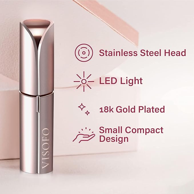 Facial Hair Removal for Women | Electric Razor Device Small Mustache Dermaplaning Remover Tools Tweezers Epilator Trimmer Face Dermaplane Shavers Beauty Gadgets Set Accessories by VISOFO (Andalusite)