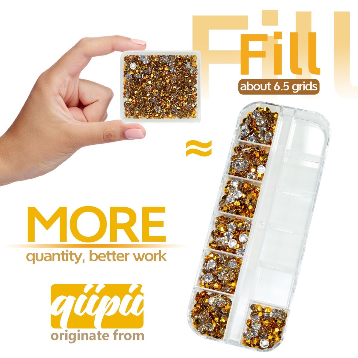 Bright Gold Resin Rhinestones for Crafting 3mm 4mm 5mm Golden Flatback Jelly Stones Bulk SS10 SS16 SS20 Non-Hotfix Diamonds Crystals Gems for Nails Face Eyes Makeup Tumblers Bottles DIY Crafts