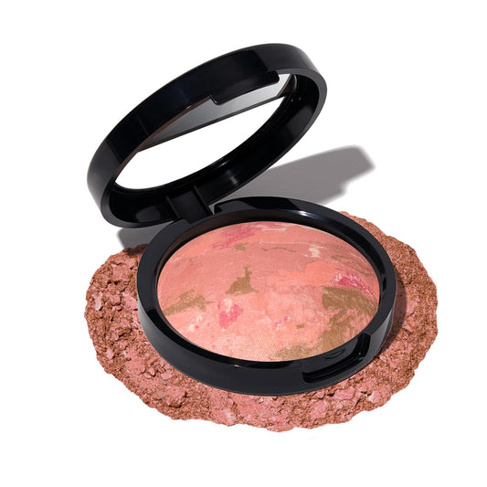 LAURA GELLER NEW YORK Baked Blush-n-Bronze Marbleized 2-in-1 Sculpting Bronzer Blush - Berry Bronze - Contour Face with a Radiant Flush