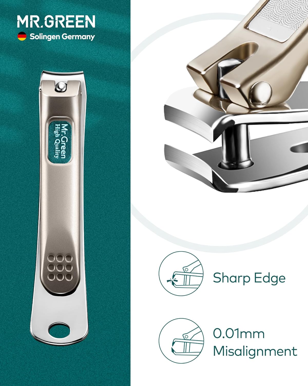 MR.GREEN Nail Clipper 4Pcs Set, Stainless Steel Manicure Pedicure Set, Medical Grade Grooming Kit with Travel Case Gift Box for Man & Woman