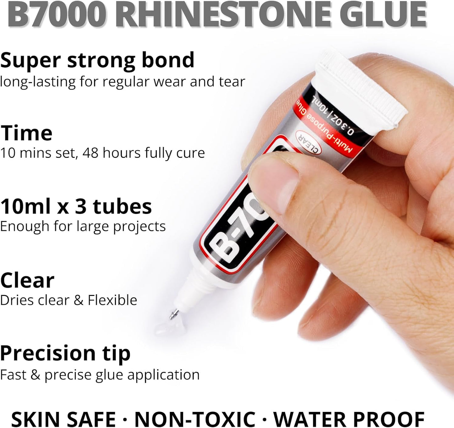 30000Pcs Resin Rhinestones Set for Crafting Bedazzling, Grey Flatback Gems Jewels for Crafts Clothes Shoes Fabric Outfit Nails Makeup, Gray Flat Back Crystal 2-6mm with b 7000 Glue