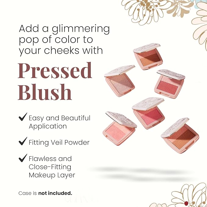 Paul & Joe Pressed Blush Palette Refill Only, Case Sold Separately, Oil-Absorbing Blush Powder, Bi-Color Face Blushes with Fitting Veil Powder, Light Beige and Light Pink, 01 Secret D'Or, 0.17 oz
