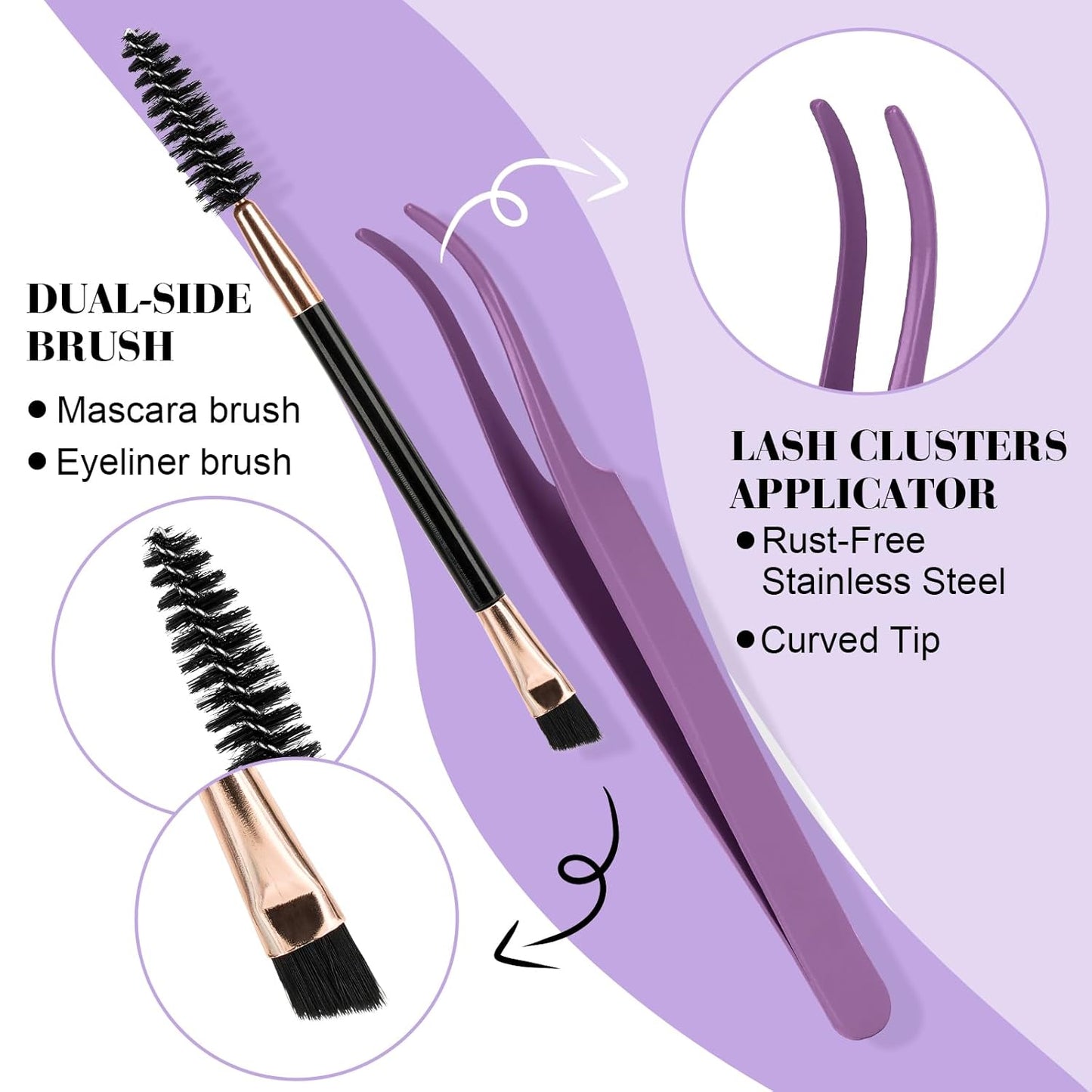 B&Q Lash Clusters Kit 280PCS Eyelash Clusters Kit,40D C 9-16MIX Individual Lash Comfortable Eyelash Extension Set, Classic Look with Bond and Seal Waterproof, Remover DIY at Home(Set,40D-C)
