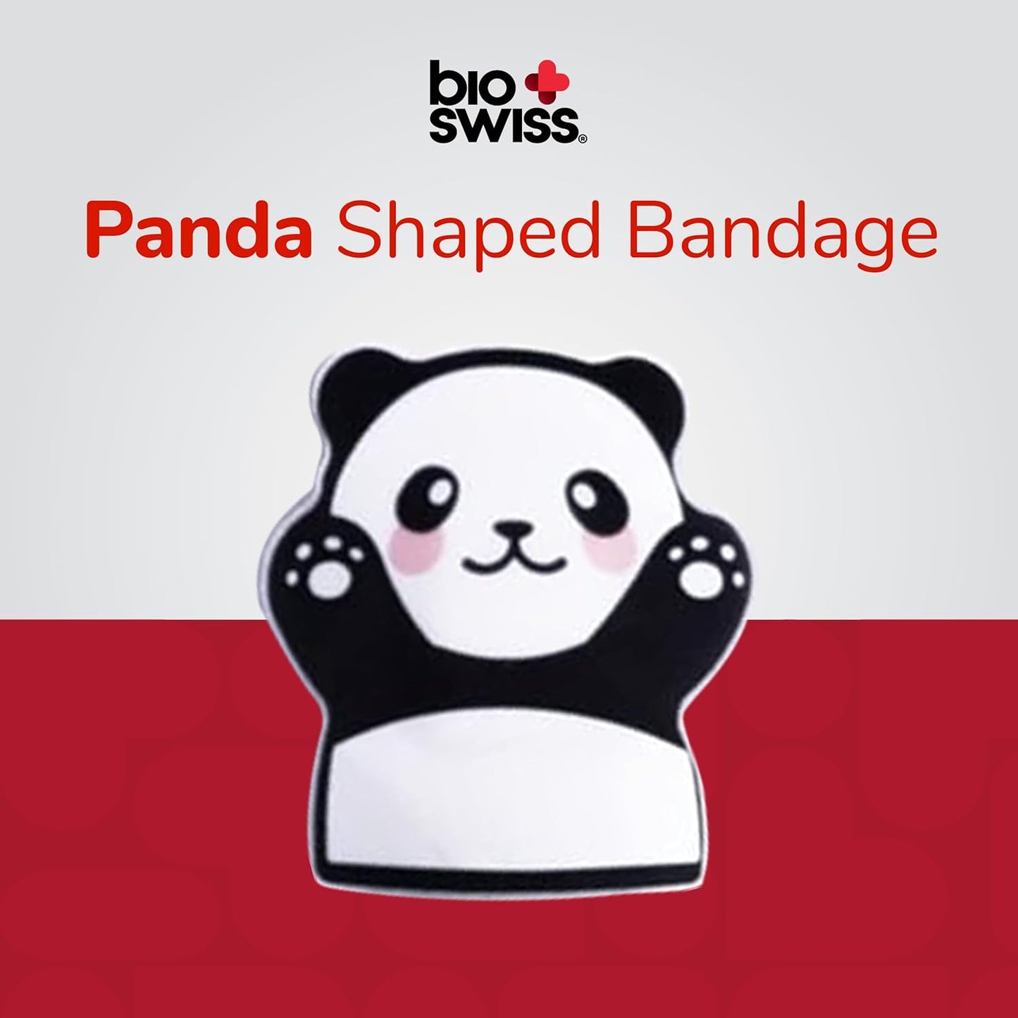 BioSwiss Kids Bandages, Panda Shaped Self Adhesive Bandage Set, Latex Free, Sterile Wound Care, 24 Count