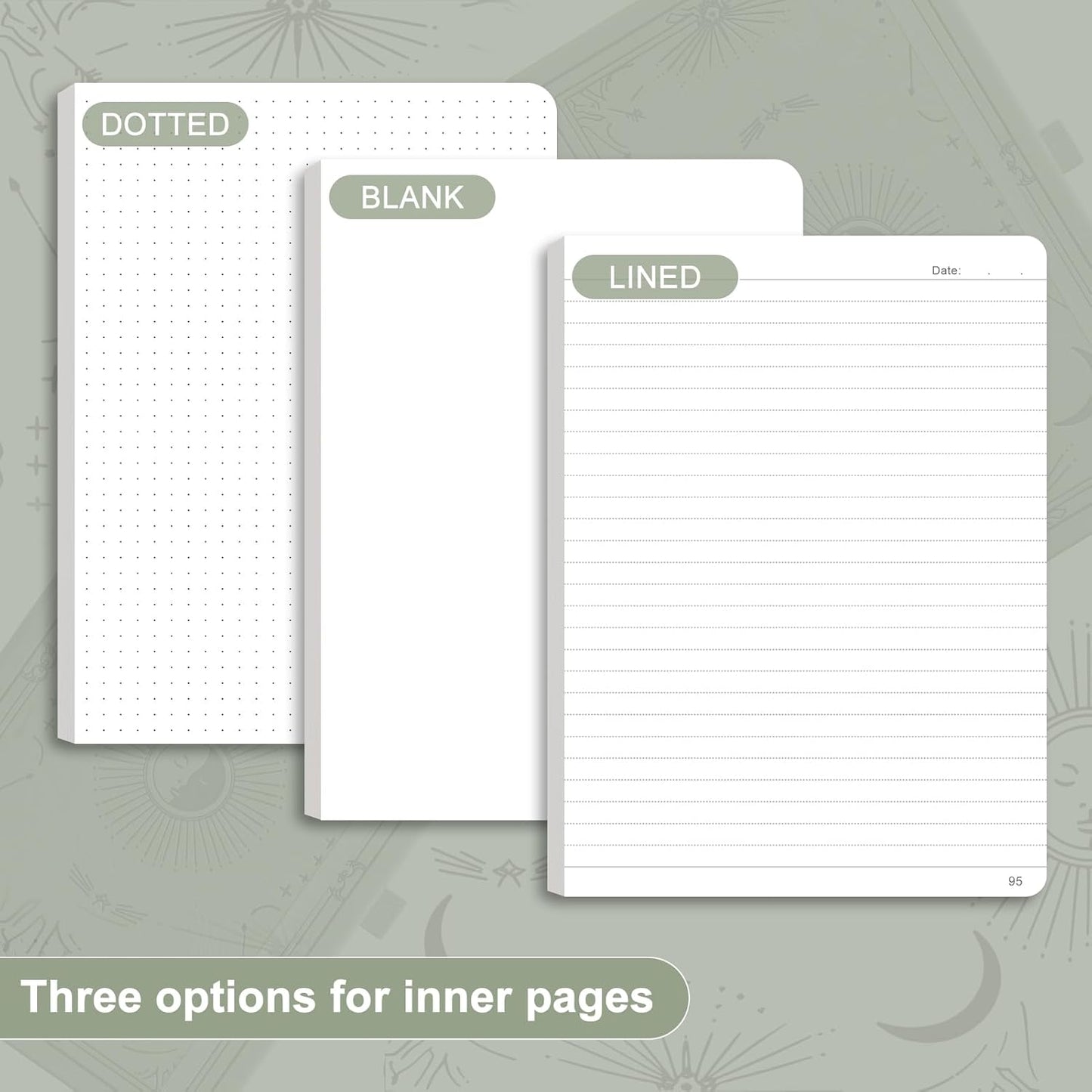 Dotted Journal for Women Men, 192 Pages A5 Notebook Journal, Hardcover Notebook with 100Gsm Thick Pages, Leather Note Book for Writing, Travel, Business, Office, Prayer 5.7 x 8.3, Light Green