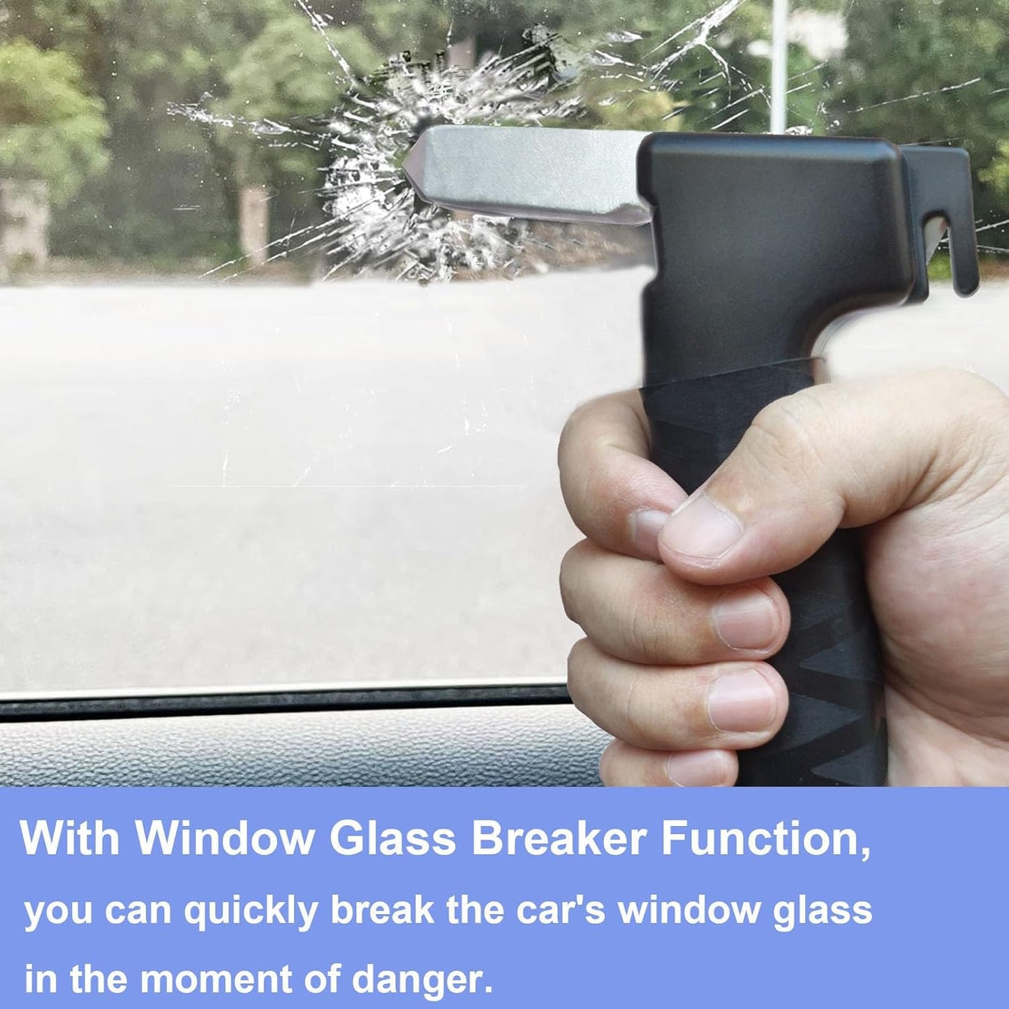 Car Door Handle for Elderly, 3-in-1 Multifunctional Handle Assist, Ultra Grip Mobility Handle for Car, Portable Vehicle Support Door Assist Bar, Max Load 500 Lbs, Anti-Slip Design, Black/1 Pack