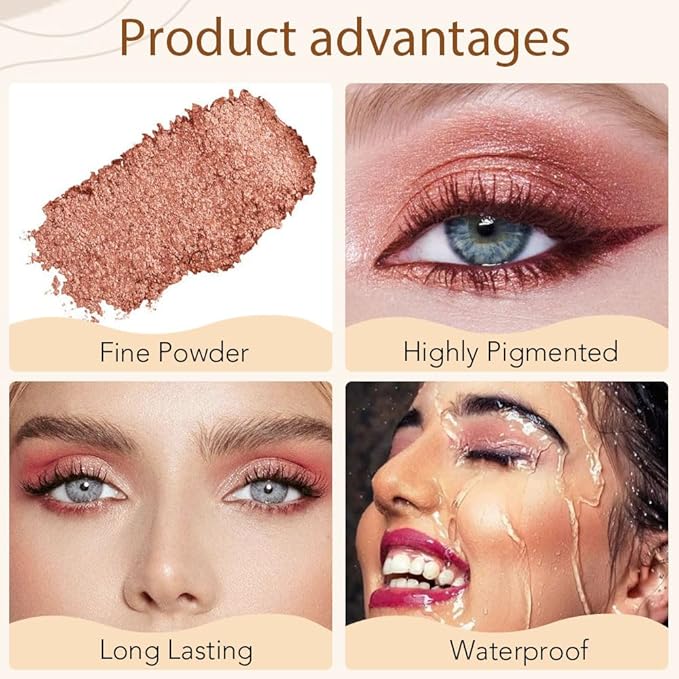 4 Colors Matte Shimmer Eyeshadow Makeup Palette,Rose Gold Nude Pink Highly Pigmented Natural Neutral Eye Shadow Palette,Long Lasting Waterproof Naturing-Looking Women Girls Eye Shadow,Blendable