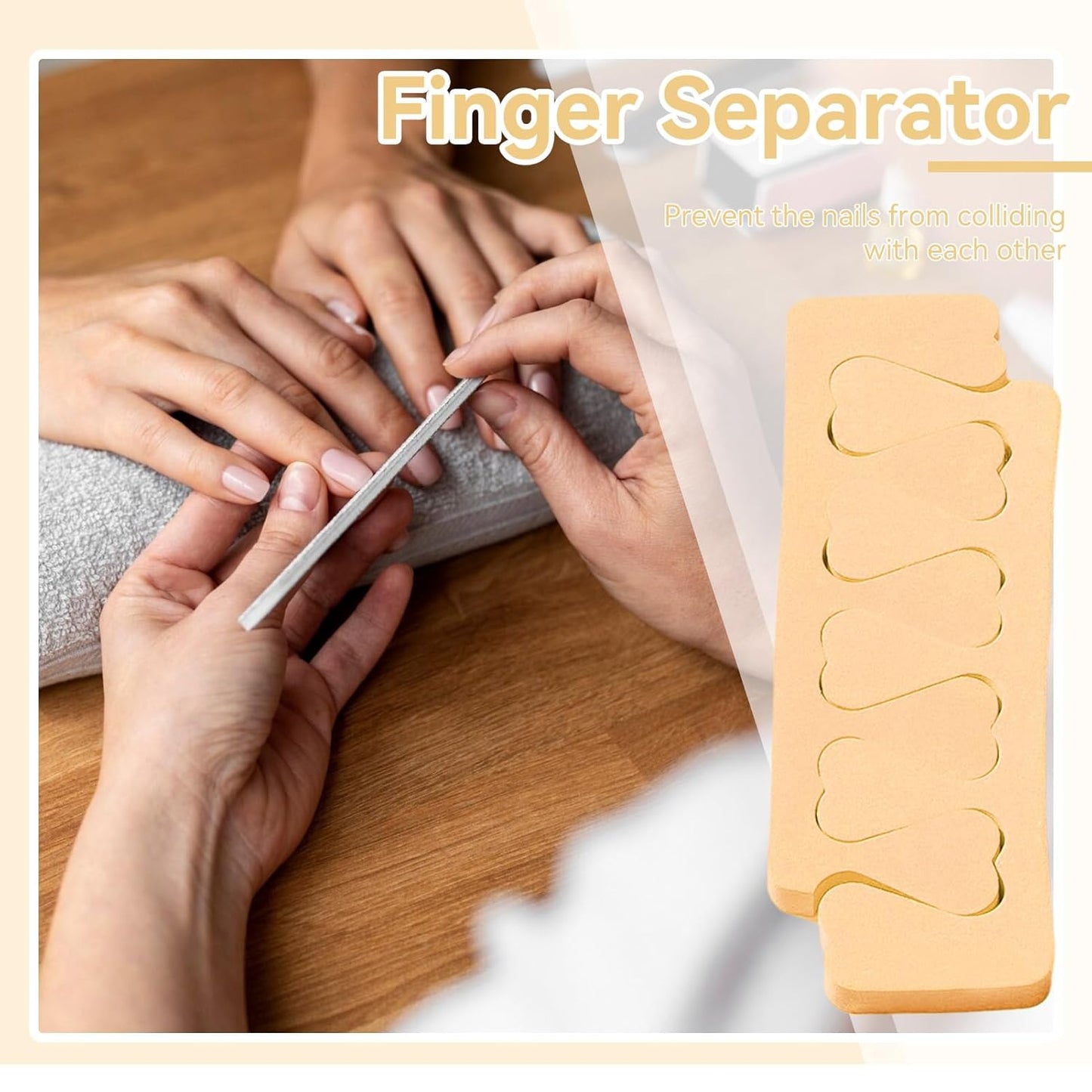 100PCS Sponge Toe Separator, Soft Toe Spreader Nail Art Finger Separator Divider Spacer Manicure Pedicure Tool for Nail Polish (Orange)