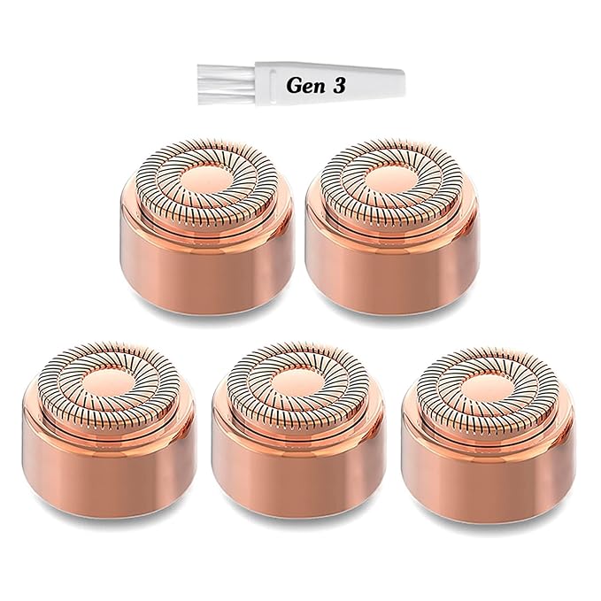 Gen 3 Replacement Heads for New Flawless Facial Hair Remover, Double Ring Floating head for Flawless Generation 3 Shaver, 5 Count